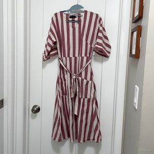 Women’s Roolee Joonie Stripe Dress Mauve Color (Pale/Violet/Red) Size: S/M